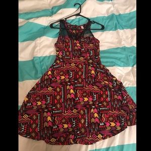 Tribal design red dress